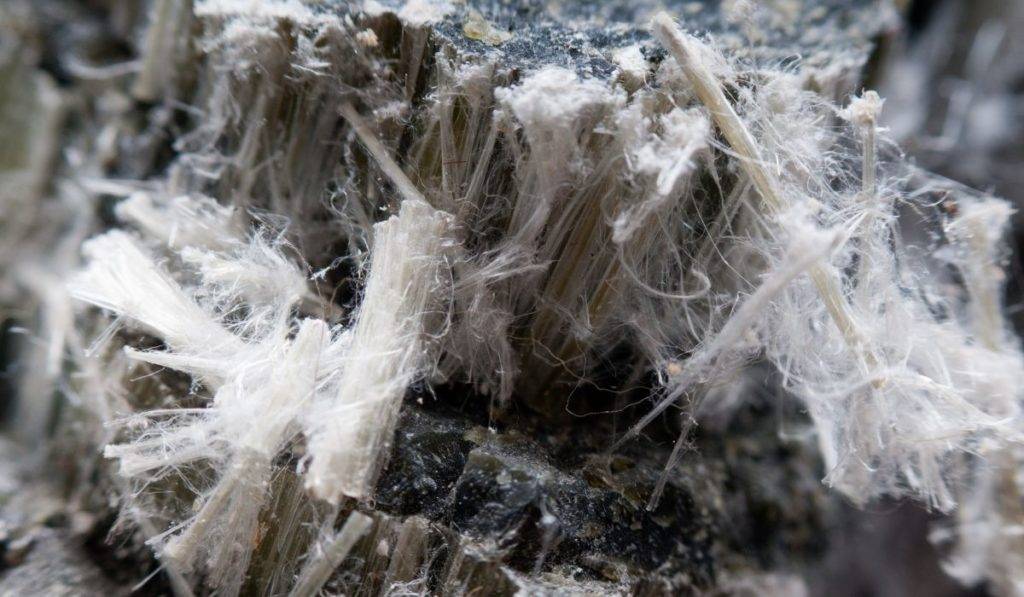 closeup of asbestos fibres